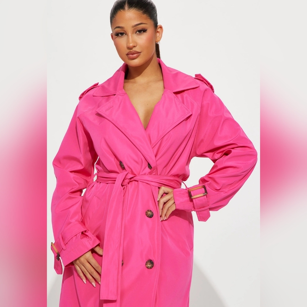 Women's Pink Trench Coat